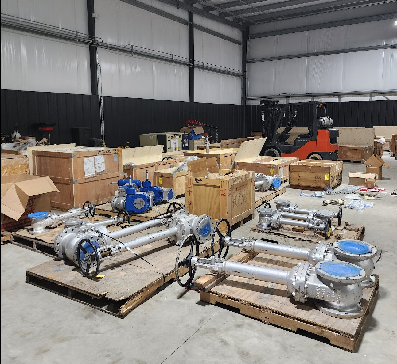 OrbiCore Industrial Valves on Pallets